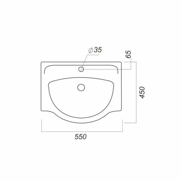 Раковина Sanita Luxe Real (55х45)  REA56SAWB01